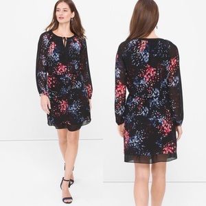WHBM Floral long sleeve dress women’s size 8
